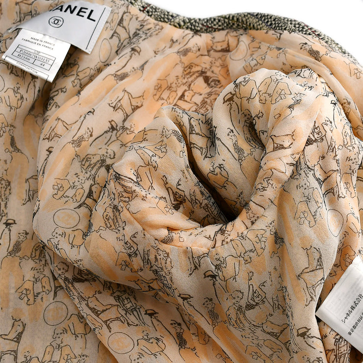 Chanel Collarless Jacket Beige 03P #44