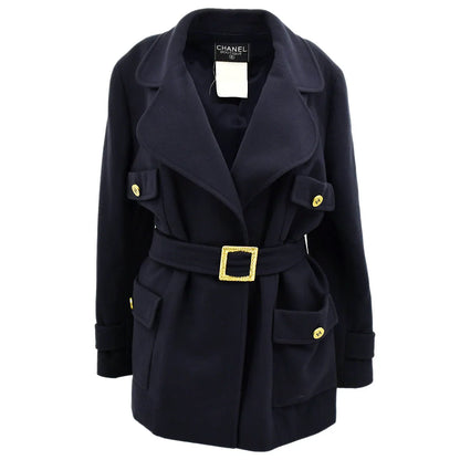 Chanel Belted Jacket Navy 94A #42