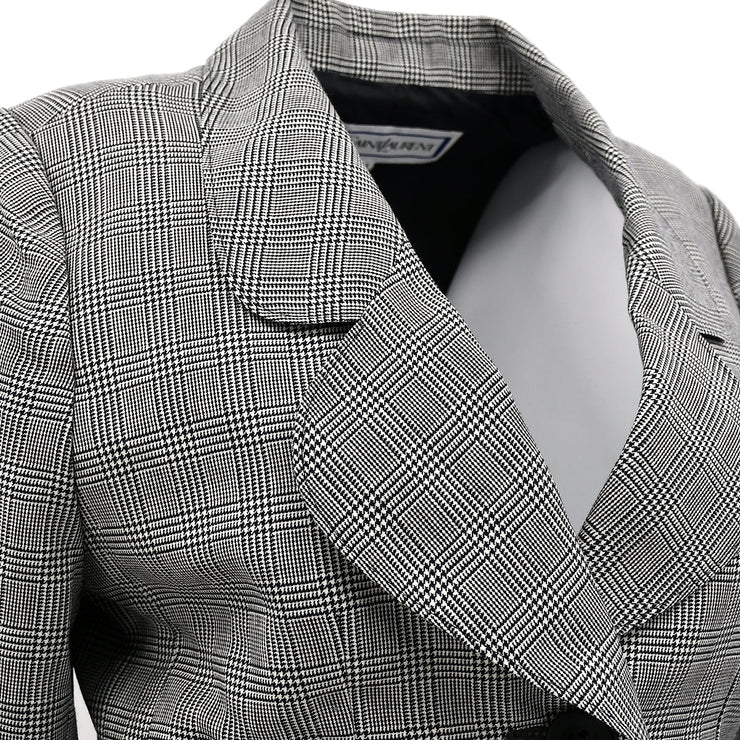 Yves Saint Laurent Setup Suit Jacket Skirt Gray #M #S