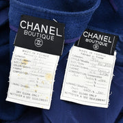 Chanel Setup Suit Jacket Skirt Blue 93C #38