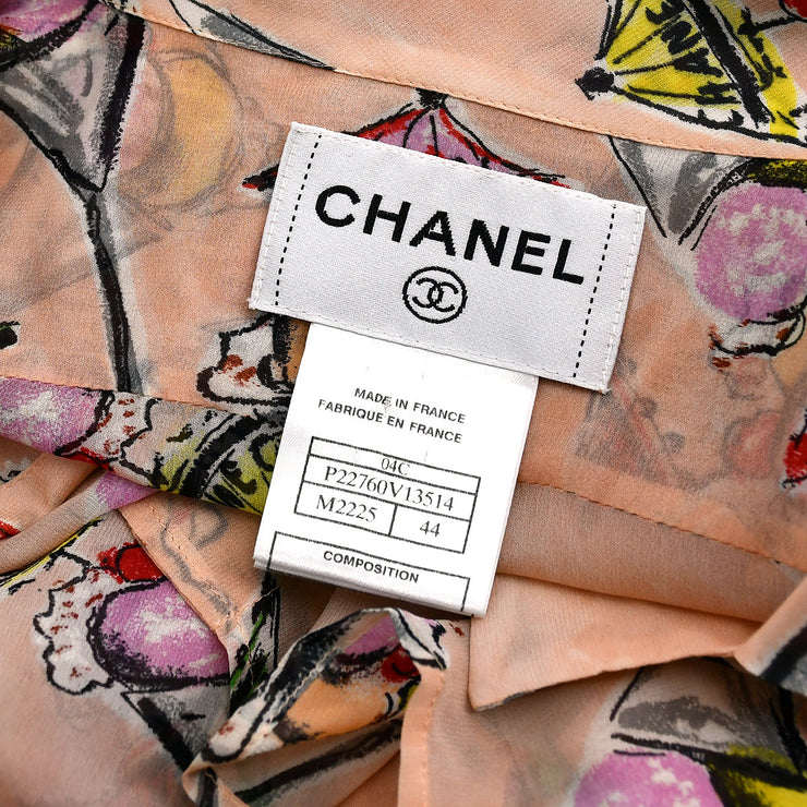 Chanel Blouse Shirt Pink 04C #44