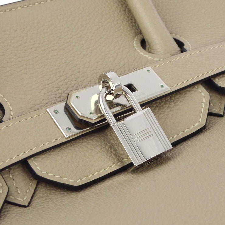 Hermes 2009 Tourterelle Gray Togo Birkin 35 Handbag