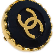 Chanel Black Button Earrings Clip-On 96P