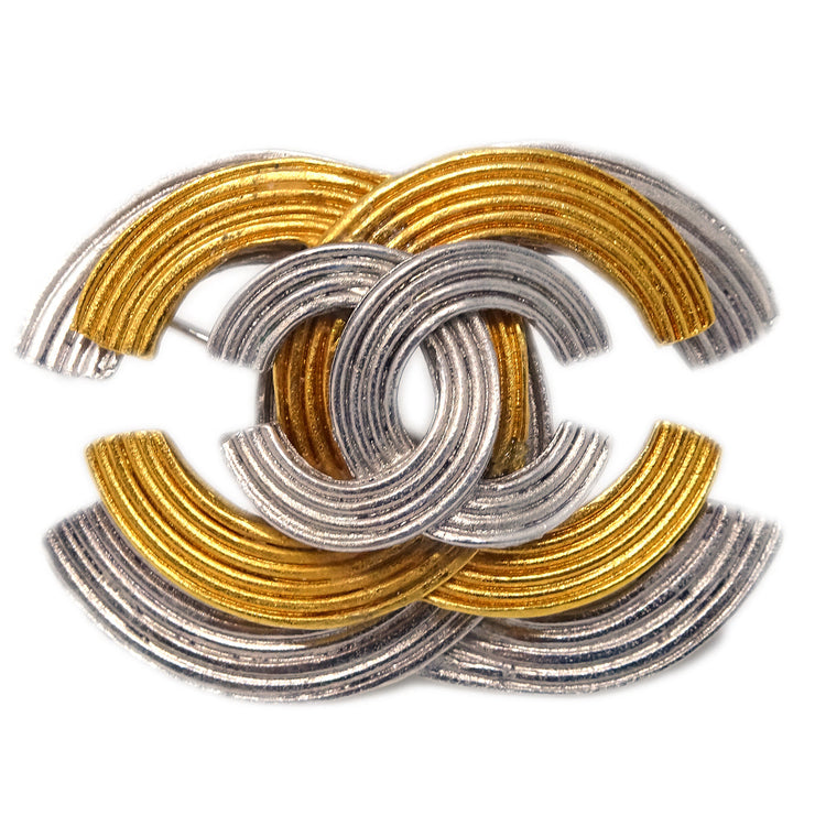 Chanel CC Brooch Pin Silver Gold 00A