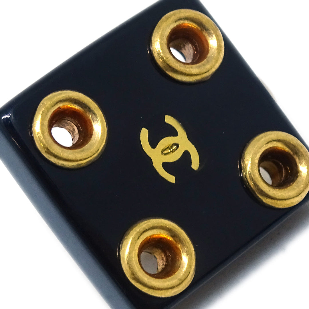 【CHANEL】★Vintage★SQUARE EARRINGS スクエア ピアス Chanel Giant Stud Earrings Vintage Collection 26 Square CC