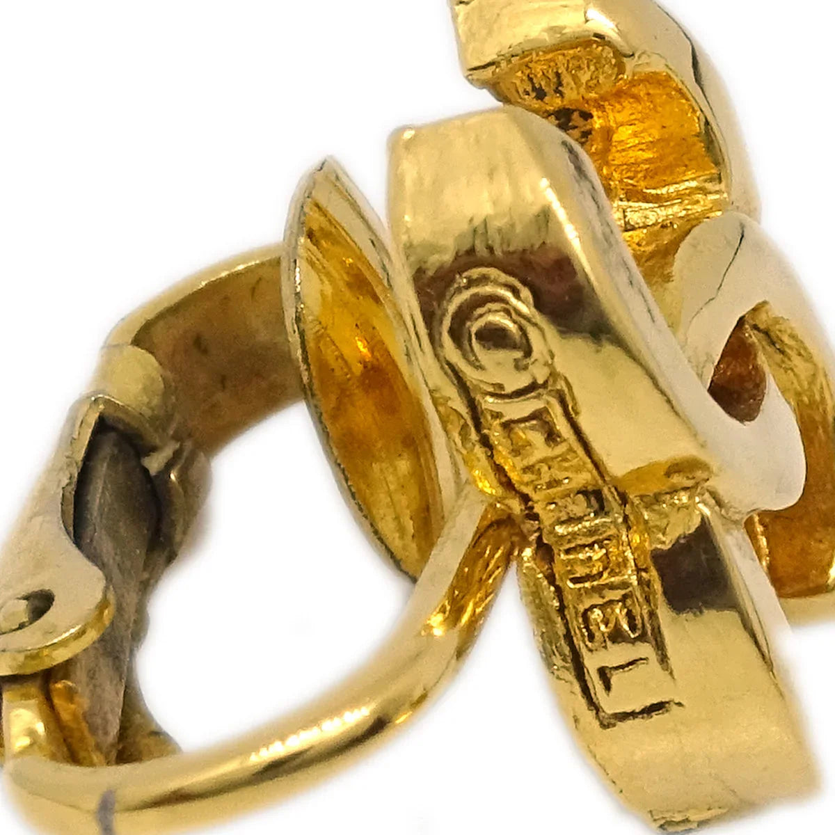 Chanel CC Earrings Clip-On Gold 233
