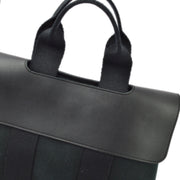 Hermes Black Toile Chevrons Valparaiso PM Tote Bag