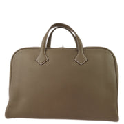 Hermes 2014 Etoupe Taurillon Clemence Victoria 2 12H Business Handbag