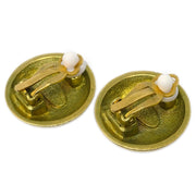 Chanel Button Earrings Clip-On Gold 95C