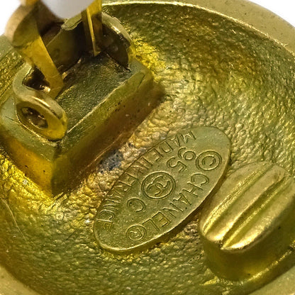 Chanel Button Earrings Clip-On Gold 95C