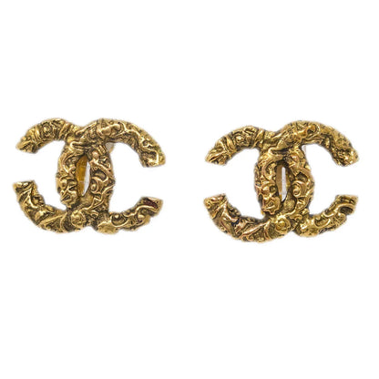 Chanel CC Earrings Clip-On Gold 93A Large