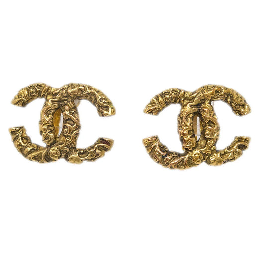 Chanel CC Earrings Clip-On Gold 93A Large
