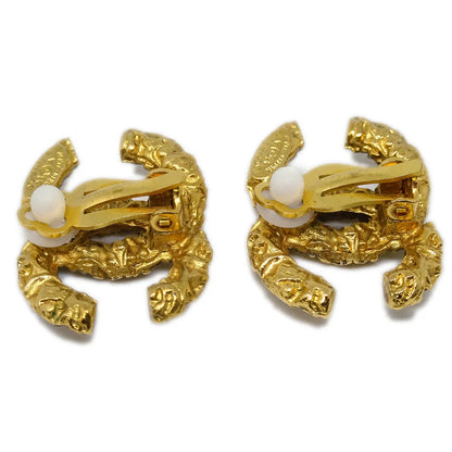 Chanel CC Earrings Clip-On Gold 93A Large