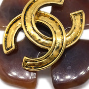 Chanel Clover Earrings Clip-On Brown 94P