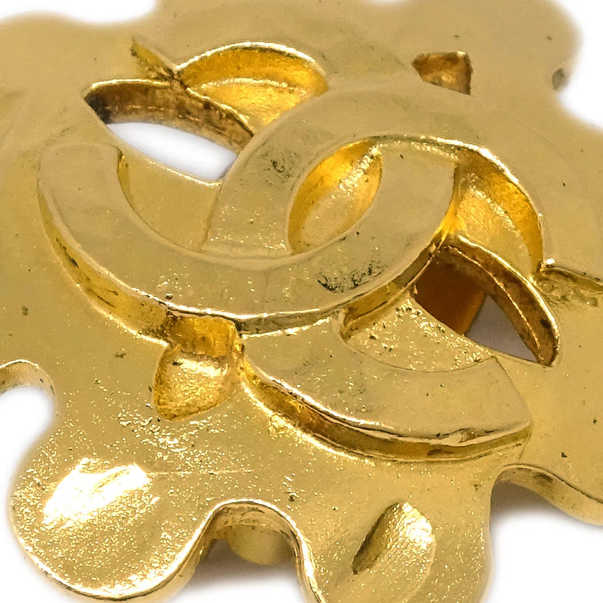 Chanel Flower Earrings Clip-On Gold 94P