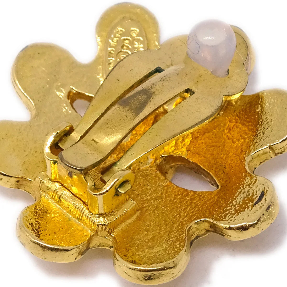 Chanel Flower Earrings Clip-On Gold 94P