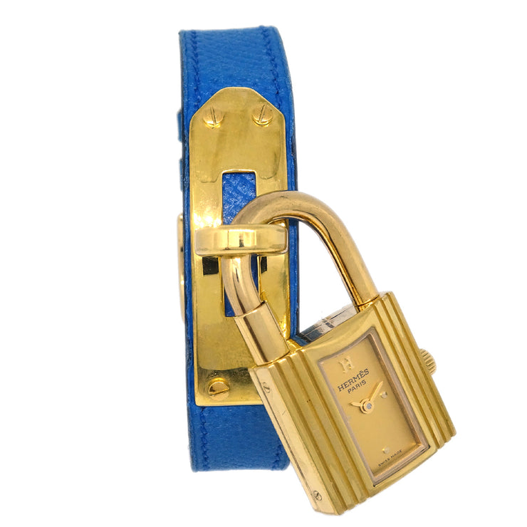 Hermes 1995 Kelly Watch Blue Courchevel