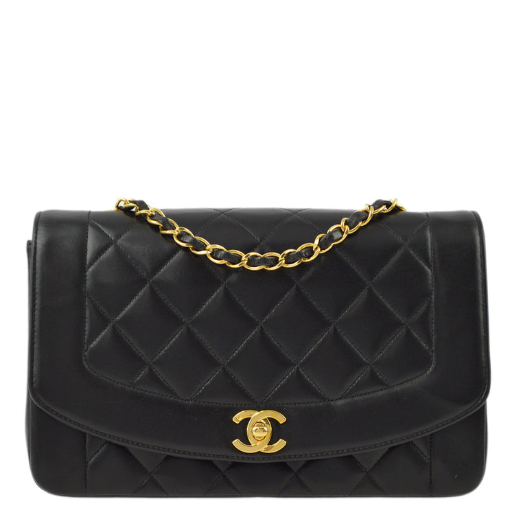 Chanel 1994-1996 Lambskin Medium Diana Shoulder Bag