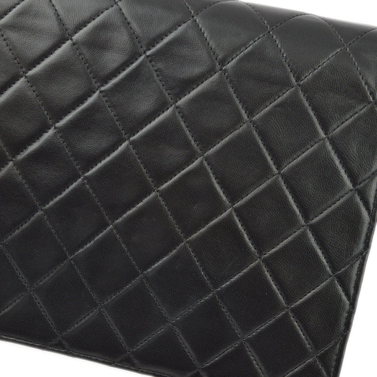 Chanel Black Lambskin Turnlock Small Half Flap Shoulder Bag