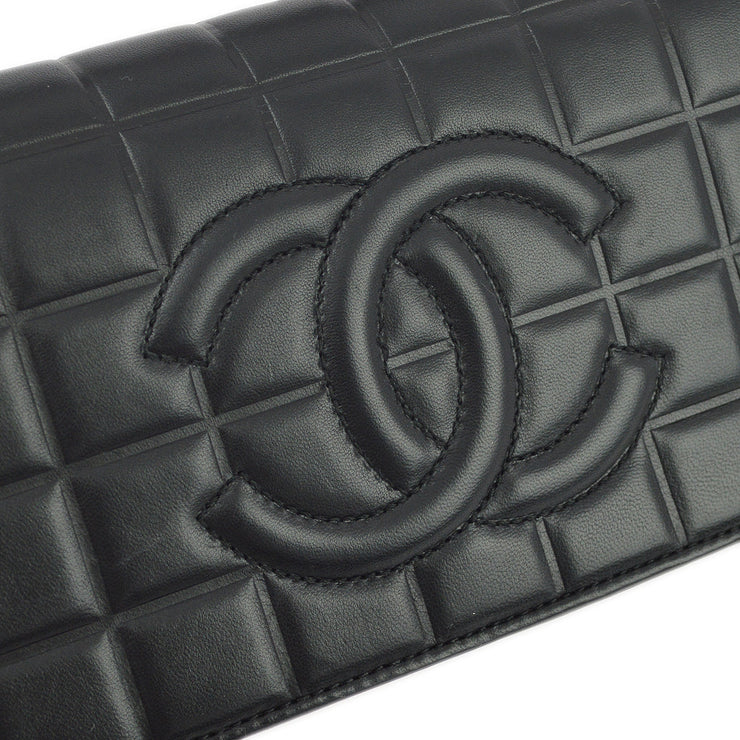 Chanel Black Lambskin Choco Bar Shoulder Bag