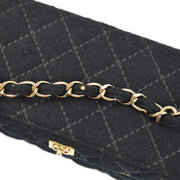 Chanel Black Cotton Wild Stitch Vanity Handbag