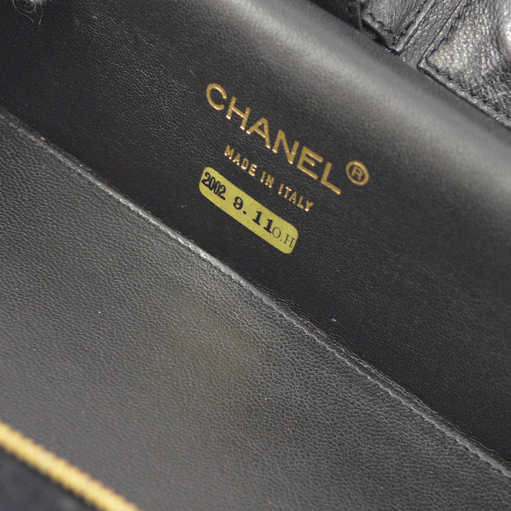 Chanel Black Cotton Wild Stitch Vanity Handbag
