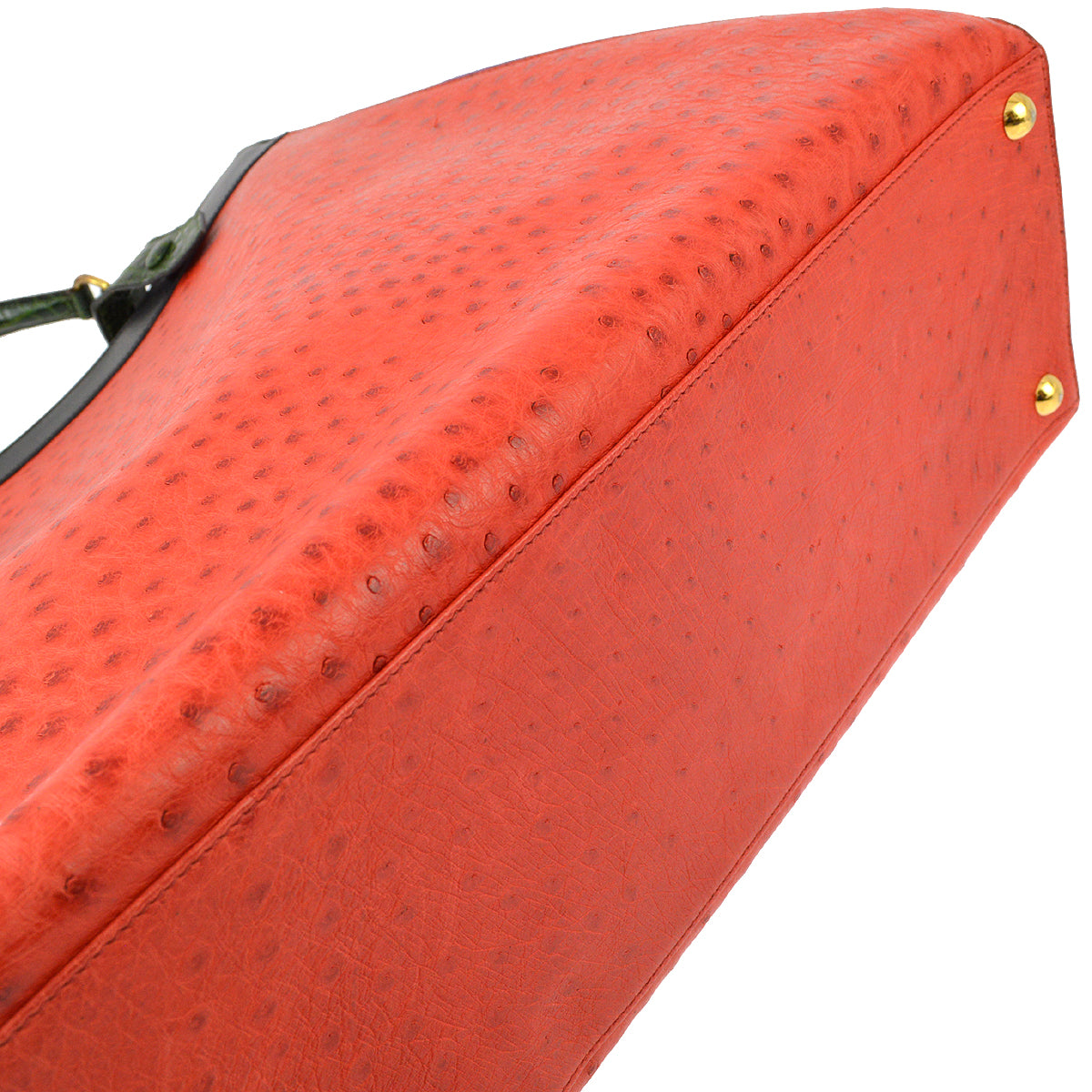 Hermes * 1989 Rouge Vif Ostrich Himalaya Handbag