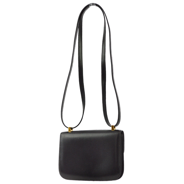 Hermes * 1992 Black Box Calf Constance Micro Shoulder Bag