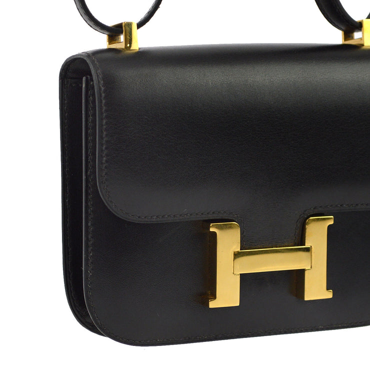 Hermes * 1992 Black Box Calf Constance Micro Shoulder Bag