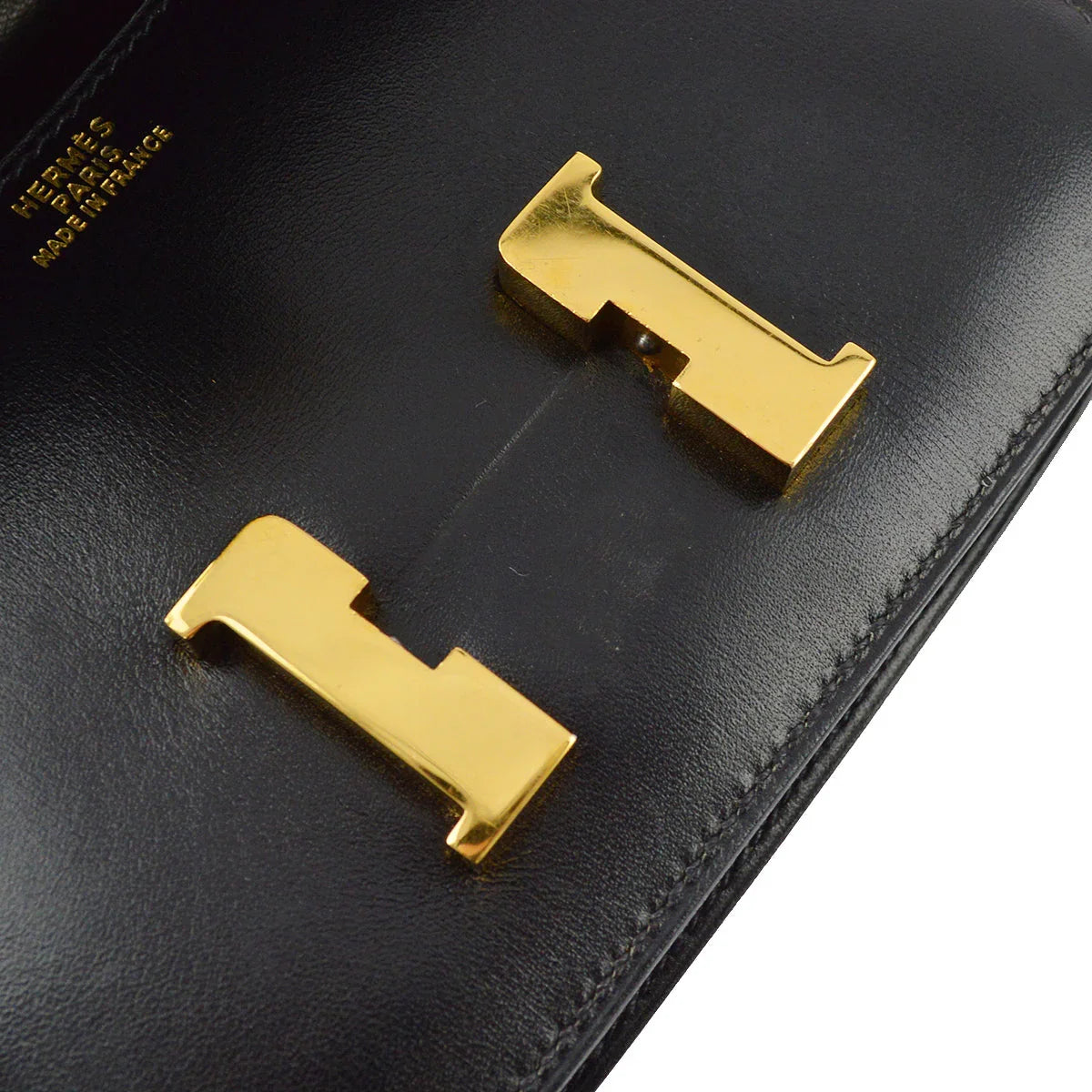 Hermes * 1992 Black Box Calf Constance Micro Shoulder Bag