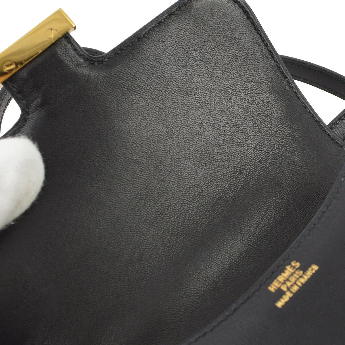Hermes * 1992 Black Box Calf Constance Micro Shoulder Bag