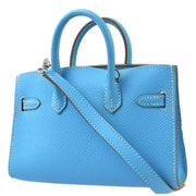 Hermes * 2011 Celeste Epsom Tiny Birkin 15 2way Shoulder Handbag