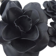 Chanel Camellia Chain Pendant Necklace Black 09A