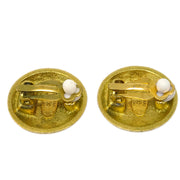 Chanel Gold Button Earrings Clip-On 95C