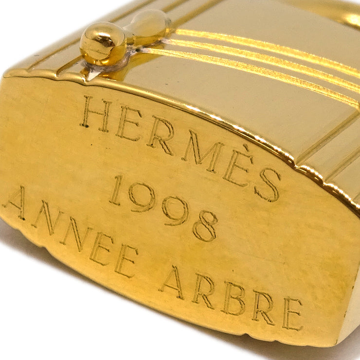 Hermes Annee Arbre 1998 Cadena Padlock Gold Small Good