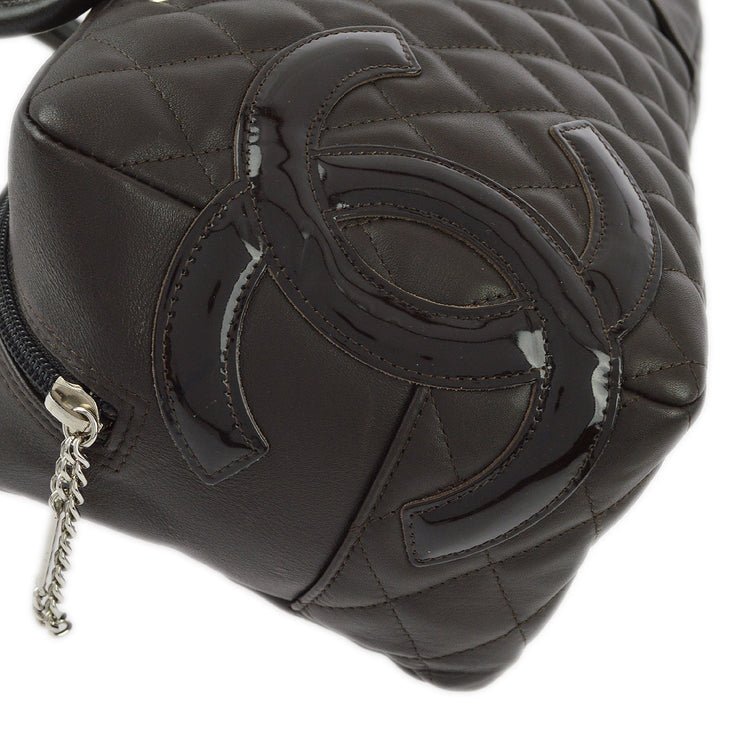 Chanel Brown Calfskin Cambon Ligne Bowling Handbag