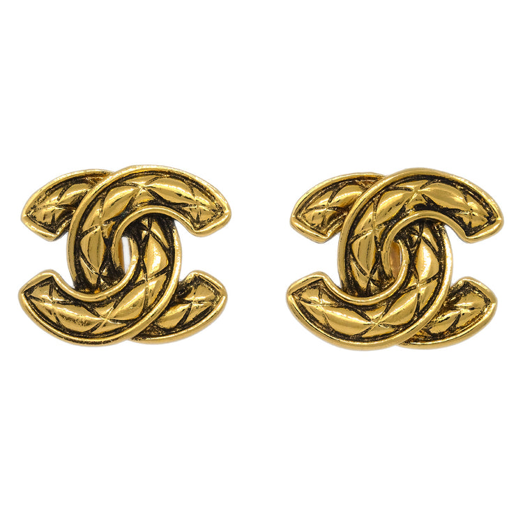 Chanel Gold CC Earrings Clip-On 2459