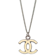 Chanel Chain Necklace Silver White 07V