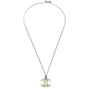 Chanel Chain Necklace Silver White 07V