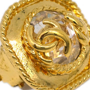 Chanel Earrings Clip-On Rhinestone Gold 95A