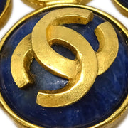 Chanel Stone Brooch Pin Gold Blue 95A