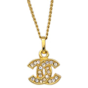Chanel CC Chain Pendant Necklace Rhinestone Gold 3311/1982