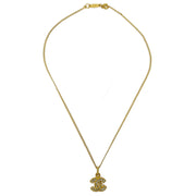 Chanel CC Chain Pendant Necklace Rhinestone Gold 3311/1982