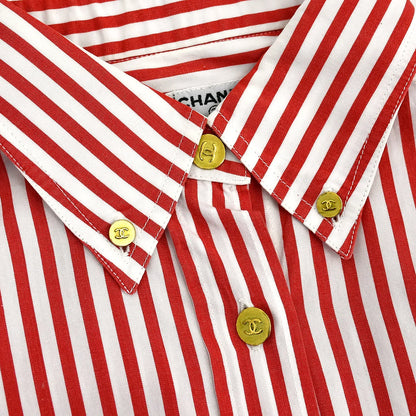 Chanel Shirt Blouse Red
