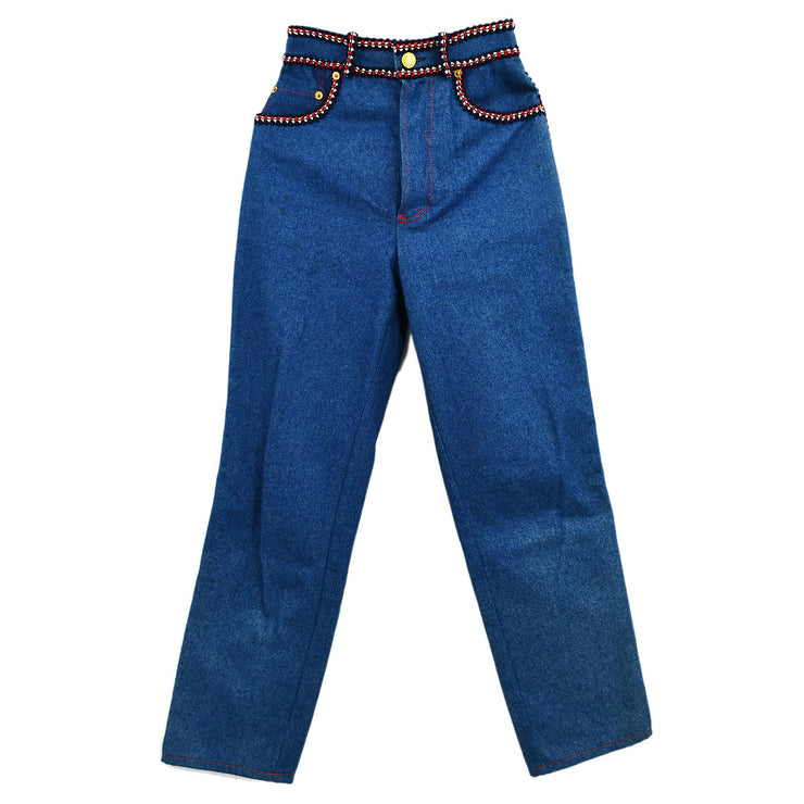 Chanel Long Denim Pants Blue 02226 #34