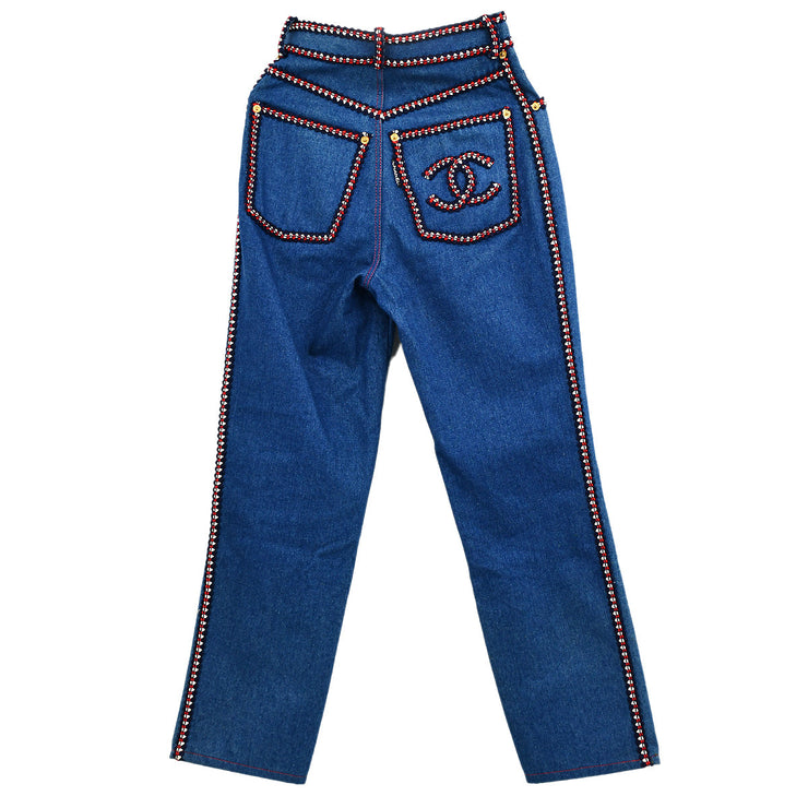 Chanel Long Denim Pants Blue 02226 #34