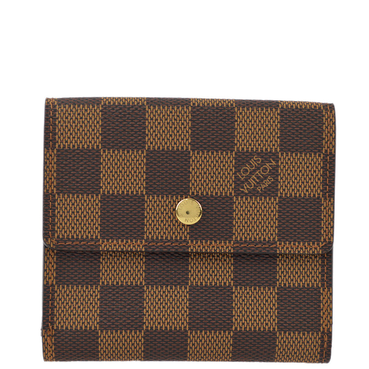 Louis Vuitton 2003 Damier Portefeuille Elise Bifold Wallet N61654