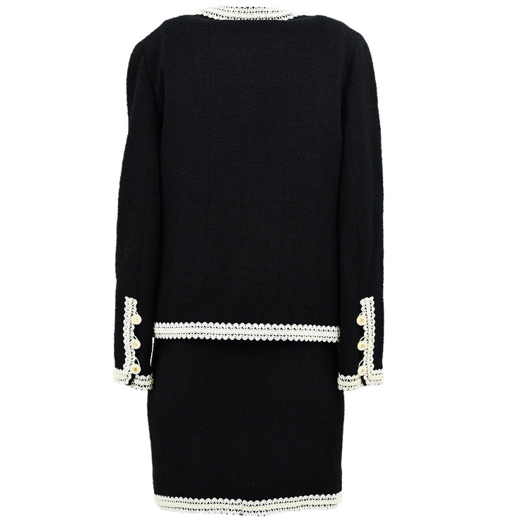 Chanel Setup Suit Jacket Skirt Black 94P #40