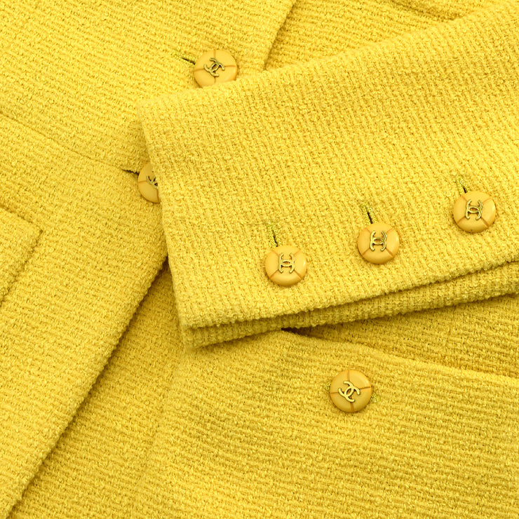 Chanel Single Breasted Jacket Yellow 95P #38
