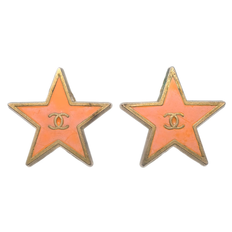 Chanel Star Earrings Clip-On Pink 01P